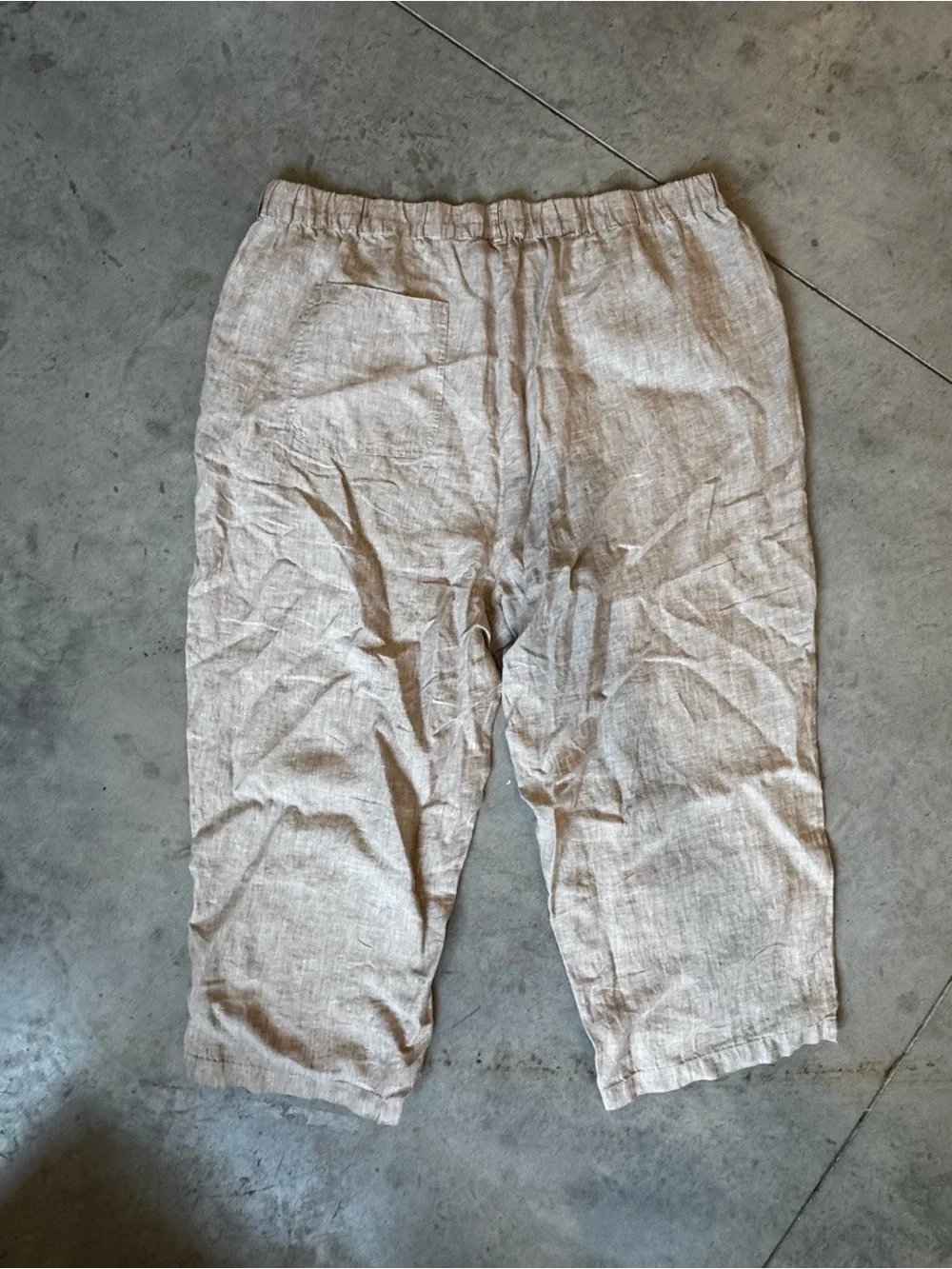 NWT Quince Cropped 100% European Linen Pants in Light Beige Size 3X